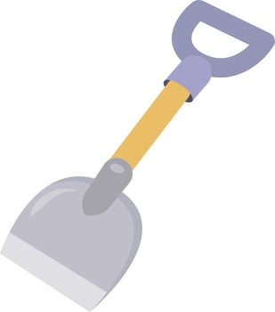 Shovel, illustration, vector on white background.
