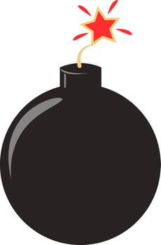 Bomb, illustration, vector on white background.