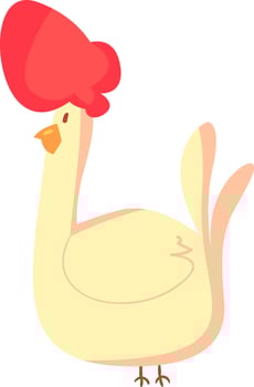 Chicken, illustration, vector on white background.