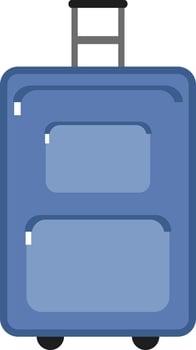 Blue luggage, illustration, vector on white background.