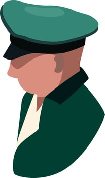 Policeman, illustration, vector on white background.