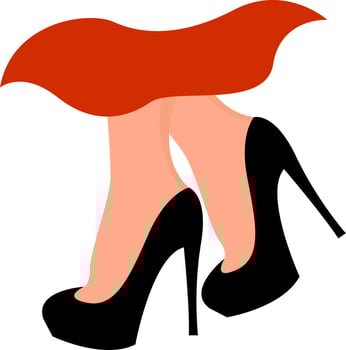 Black shoes, illustration, vector on white background.