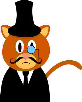 Mister cat, illustration, vector on white background.