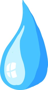 Water drop, illustration, vector on white background.
