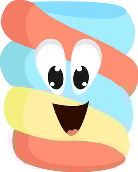 Little marshmallow, illustration, vector on white background.