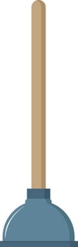 Blue plunger, illustration, vector on white background.