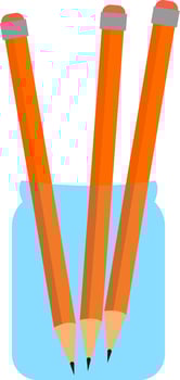 Pencils, illustration, vector on white background.