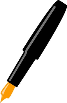 Pocket pen, illustration, vector on white background.