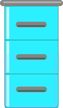 Blue shelf, illustration, vector on white background.