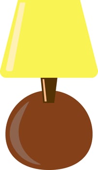Yellow lamp, illustration, vector on white background.