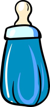 Baby bottle, illustration, vector on white background.