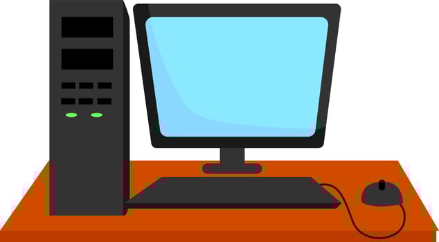 Computer, illustration, vector on white background.