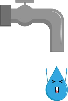 Water drop, illustration, vector on white background.