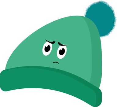 Angry hat, illustration, vector on white background.