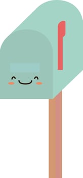 Happy mailbox, illustration, vector on white background.