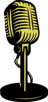 Microphone, illustration, vector on white background.