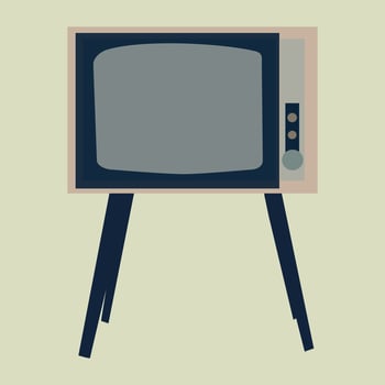Old TV, illustration, vector on white background.