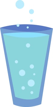 Sparkling water, illustration, vector on white background.