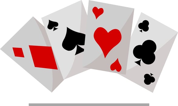 Playing cards, illustration, vector on white background.