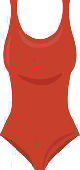 Red swimsuit, illustration, vector on white background.