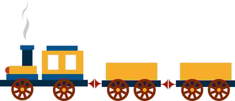 Long train, illustration, vector on white background.