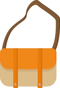 Orange bag, illustration, vector on white background.