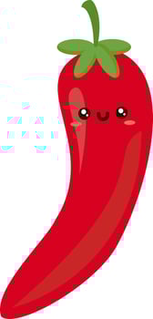 Red chilli, illustration, vector on white background.