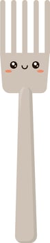 Cute fork, illustration, vector on white background.