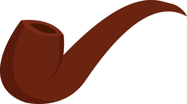 Smoking pipe, illustration, vector on white background.