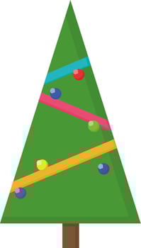 Green tree, illustration, vector on white background.