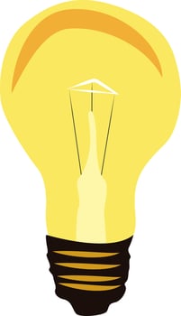 Lightbulb, illustration, vector on white background.
