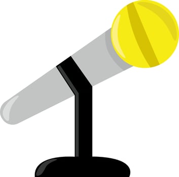 Microphone, illustration, vector on white background.