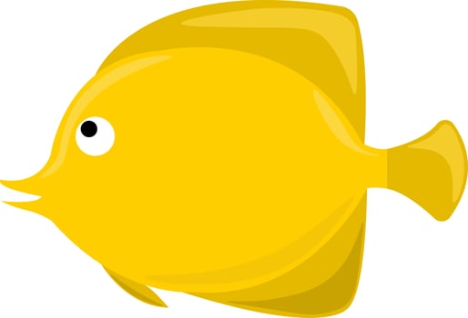 Yellow fish, illustration, vector on white background.