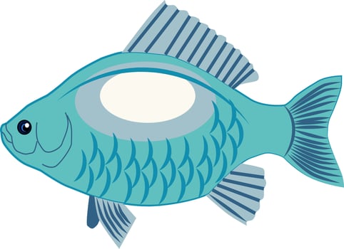 Fish underwater, illustration, vector on white background.