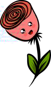 Cute rose, illustration, vector on white background.