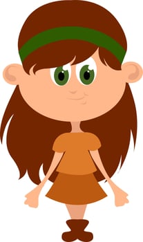 Little girl, illustration, vector on white background.