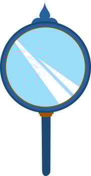 Round mirror, illustration, vector on white background.