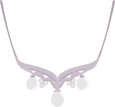 Necklace, illustration, vector on white background.