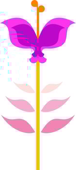 Pink flower, illustration, vector on white background.