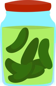 Salted cucumber, illustration, vector on white background.