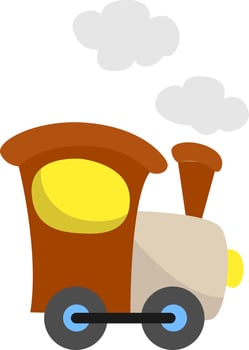 Train, illustration, vector on white background.