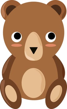 Small bear, illustration, vector on white background.