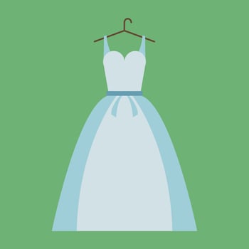 White dress, illustration, vector on white background.
