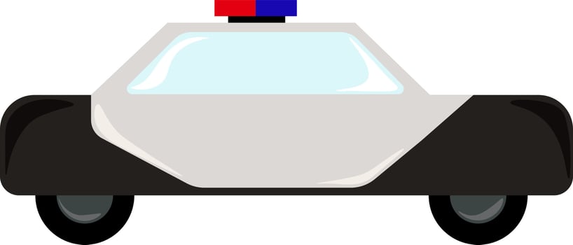 Police car flat, illustration, vector on white background.