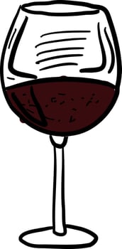 Glass with drink, illustration, vector on white background.