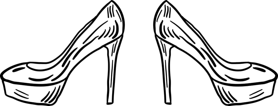 Womans shoes, illustration, vector on white background.