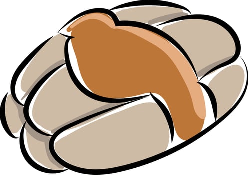 Bread flat, illustration, vector on white background.