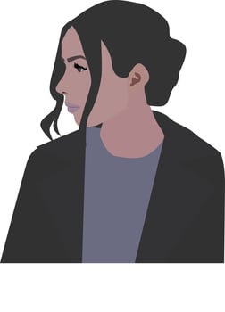 Girls profile, illustration, vector on white background.