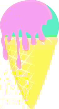 Ice cream, illustration, vector on white background.