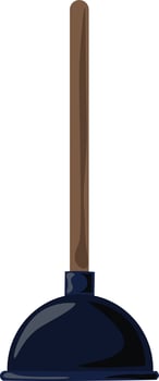 Plunger, illustration, vector on white background.